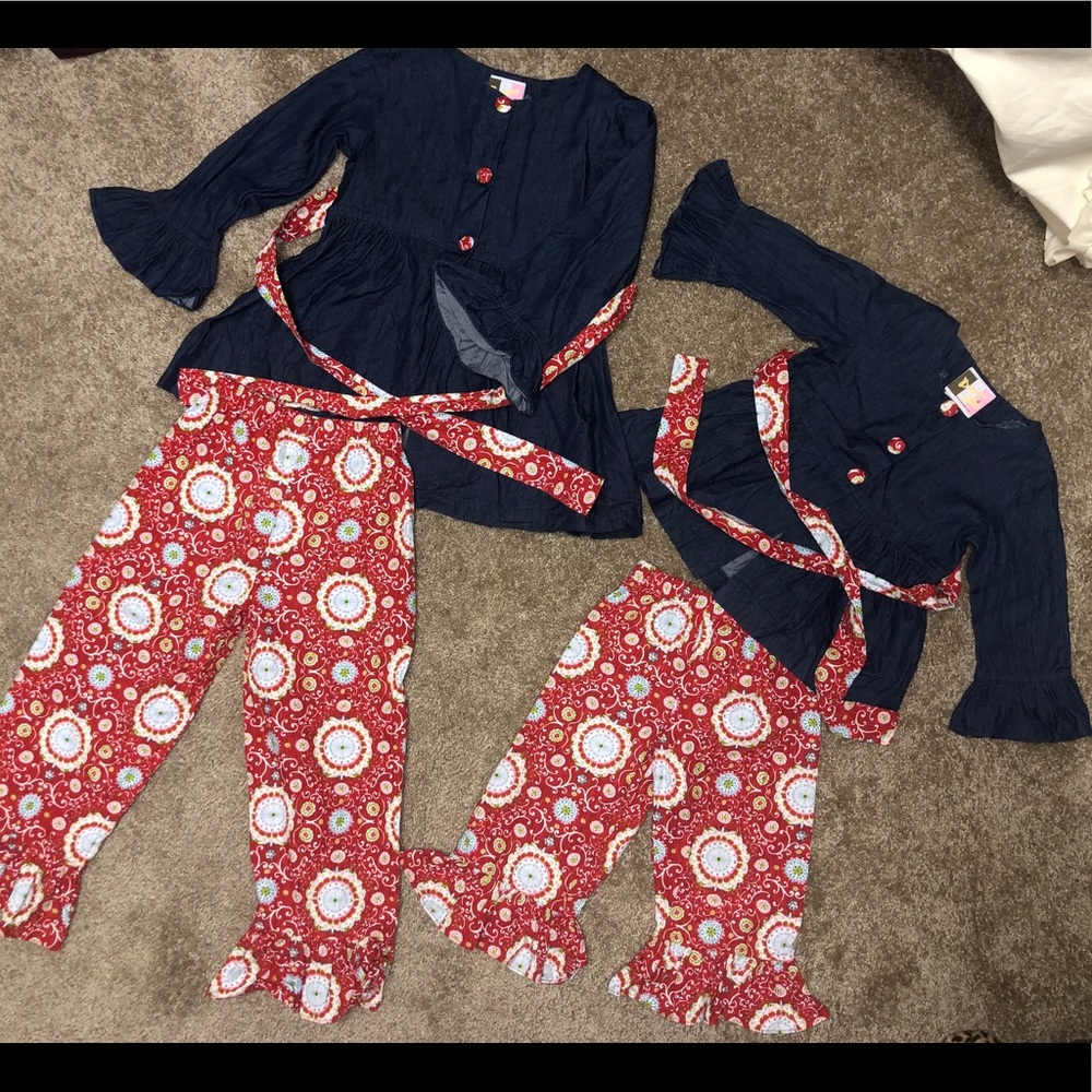 Matching set girls top/pants 5T and 18mo